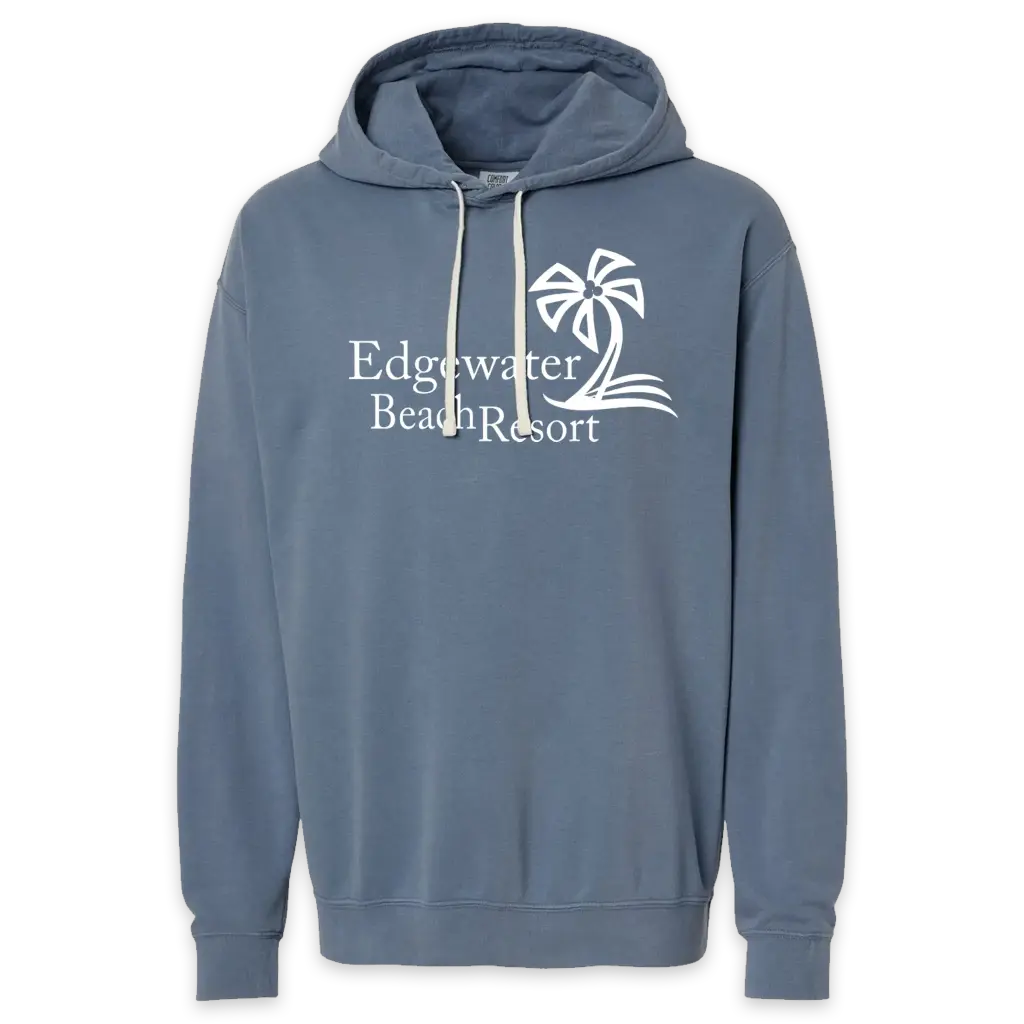 [1467- S- Blue Jean] Edgewater Beach Resort Comfort Colors Hoodie (S, Blue Jean)