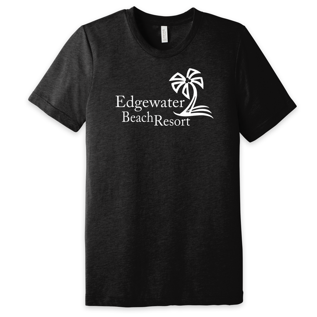 [3413- XS- Black Heather Triblend] Edgewater Beach Resort Triblend T-Shirt (XS, Black Heather Triblend)