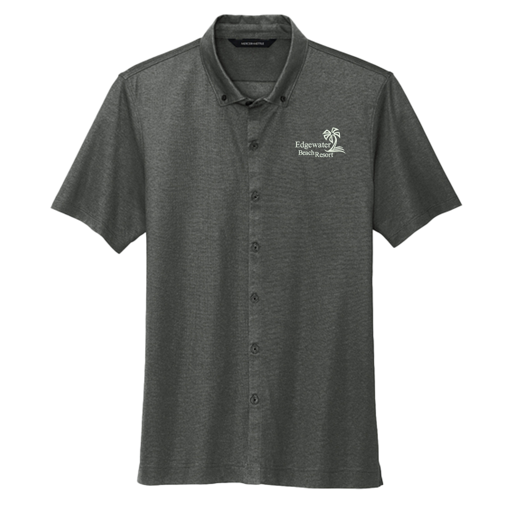 [MM1006 -  S -  Anchor Grey] Edgewater Beach Resort Embroidered Mercer+Mettle® Stretch Pique Button Down (Anchor Grey, S)