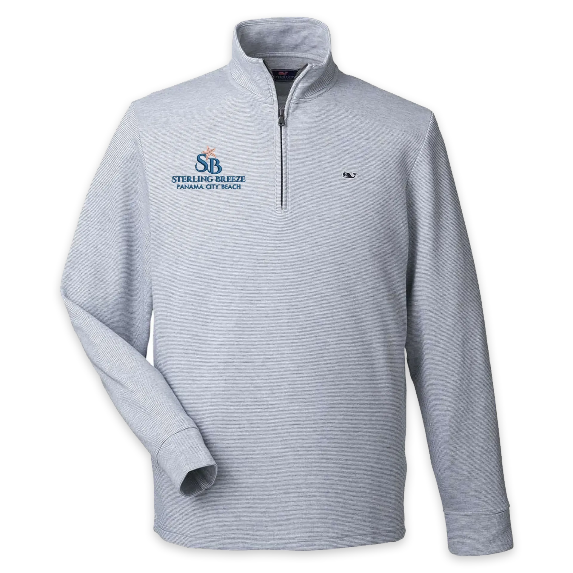 [K002708-S-Granite] Sterling Breeze Vineyard Vines Men's Saltwater Quarter-Zip Pullover (S, Granite)